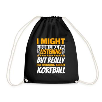 Korfball funny gift - Drawstring Bag - black - Front