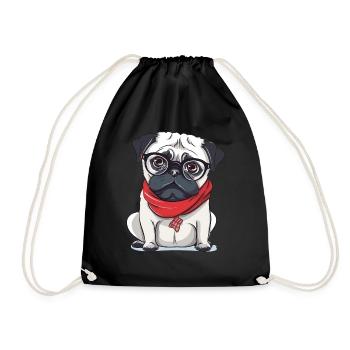 Mops - Turnbeutel - Schwarz - Vorne