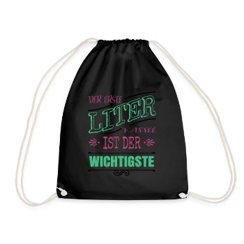 bürohumor lustig kaffeeliebhaber baristia müde - Turnbeutel - Schwarz - Vorne