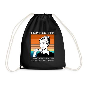 I Love Coffee - Drawstring Bag - black - Front