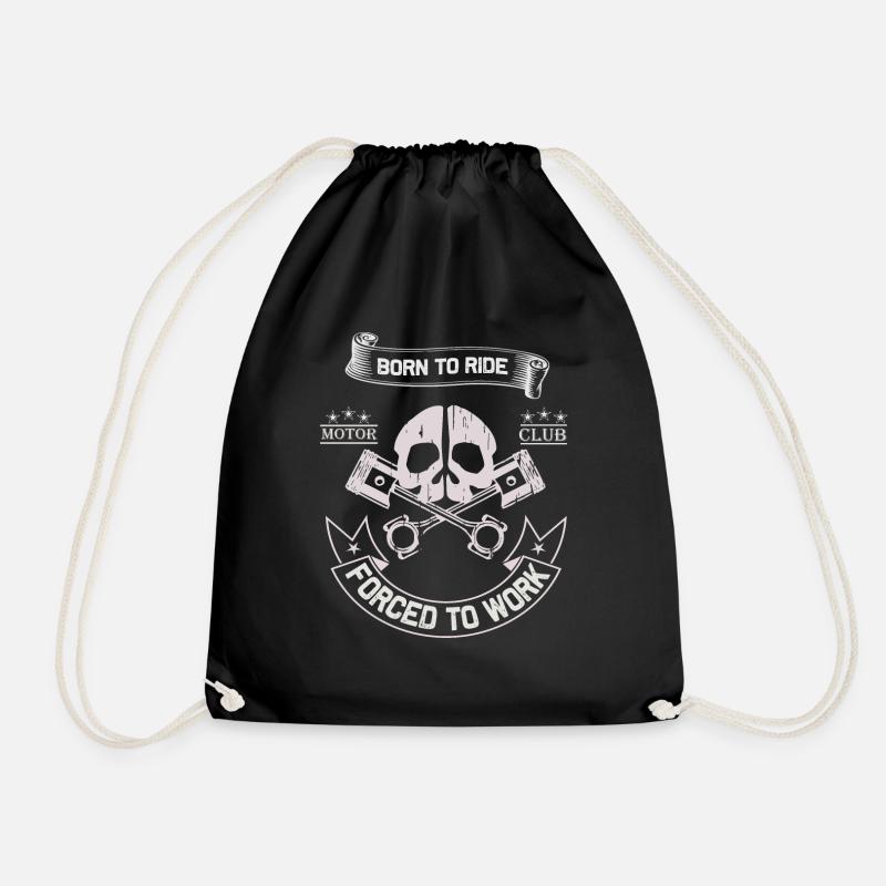 Born To Ride MC Skull Piston Design - Turnbeutel - Schwarz