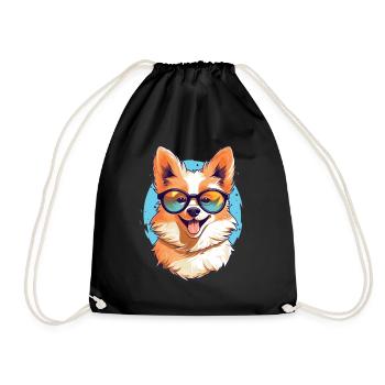 Hund T-Shirt Hundefreunde Geschenk Idee - Turnbeutel - Schwarz - Vorne