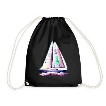 Segelsport Segler Segelboot Segelschiff Segeln - Turnbeutel - Schwarz - Vorne