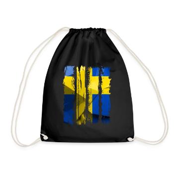 Schweden Schweden Flagge national norden skandinavia - Turnbeutel - Schwarz - Vorne