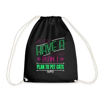 AWW Awesome Cat Flag Tshirts Jokes Anti - Drawstring Bag - black - Front