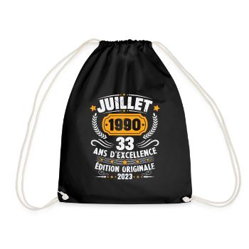Vintage 1990 Juillet Cadeau D'anniversaire 33 Ans - Sac de sport léger - noir - Devant