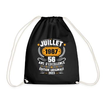 Vintage 1967 Juillet Cadeau D'anniversaire 56 Ans - Sac de sport léger - noir - Devant