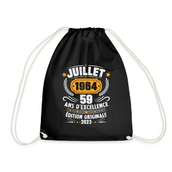 Vintage 1964 Juillet Cadeau D'anniversaire 59 Ans - Sac de sport léger - noir - Devant