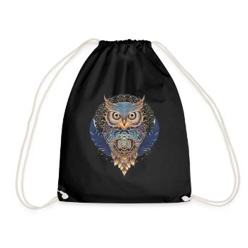 Wisdom of the owl - Drawstring Bag - black - Front