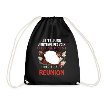 Réunion Message Humour Pour Homme Ou Femme - Sac de sport léger - noir - Devant
