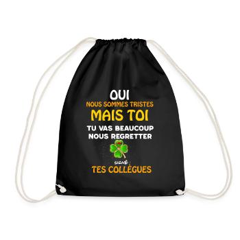 Cadeau Départ Oui Nous Sommes Triste Collègue - Sac de sport léger - noir - Devant
