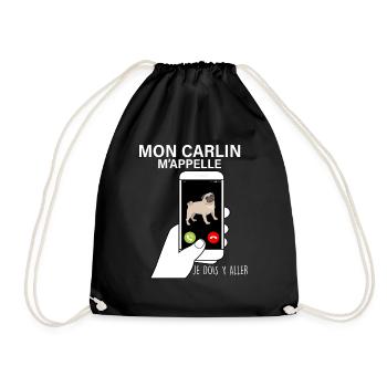 Carlin Sur Mon Téléphone Portable - Sac de sport léger - noir - Devant