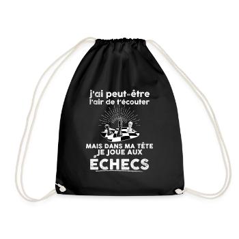 Jeu d'Echec Humour Echiquier Jeux - Sac de sport léger - noir - Devant