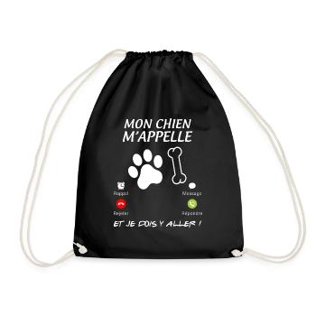 Mon Chien m'appelle Humour Empreinte de Chien - Sac de sport léger - noir - Devant