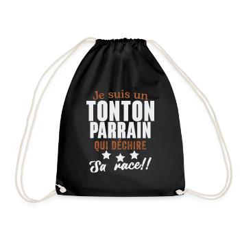 Je suis un tonton parrain qui déchire cadeau - Sac de sport léger - noir - Devant
