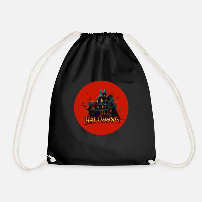 A ghastly night in the witch's house - Drawstring Bag - black