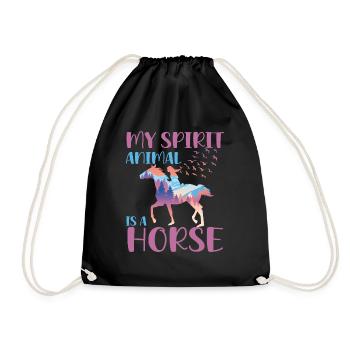 My spirit animal is a horse funny gift horse lover - Sac de sport léger - noir - Devant