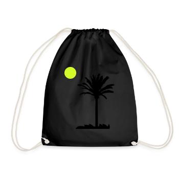palme - Turnbeutel - Schwarz - Vorne