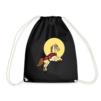 Horse (with colors) - Drawstring Bag - black - Front