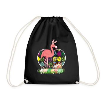 Oeufs de Pâques flamant rose Drôle d’oeufs de Pâques Chasseurs d’oeufs - Sac de sport léger - noir - Devant