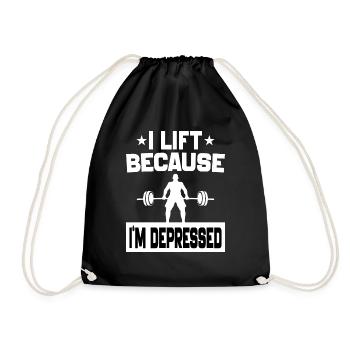 I Lift Because I'm Depressed Funny workout Jokes - Sac de sport léger - noir - Devant