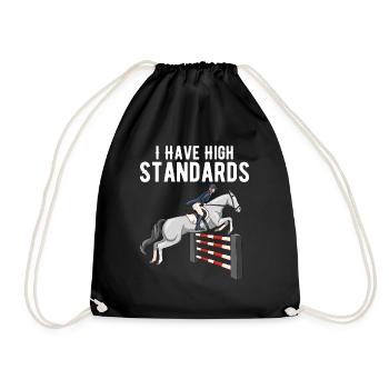 J’ai des normes élevées drôle d’amant de cheval mème - Sac de sport léger - noir - Devant