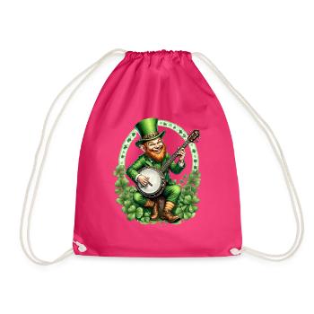 Leprechaun Joueur de banjo I Musique irlandaise I St. - Sac de sport léger - fuchsia - Devant
