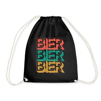 Retro Bier 80s - Turnbeutel - Schwarz - Vorne