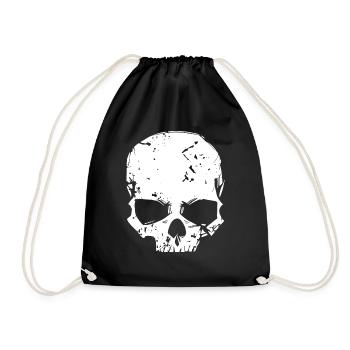 Skull - Drawstring Bag - black - Front