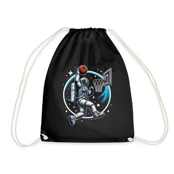 Astronaute faisant du slam dunk basketball - Sac de sport léger - noir - Devant