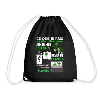 Green Plant Flower Garden Indoor - Drawstring Bag - black - Front