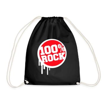 100% Percent Musique Rock Timbre Graffiti Drops - Sac de sport léger - noir - Devant