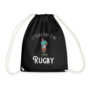 I can't I have rugby - gift idea - Drawstring Bag - black - Front
