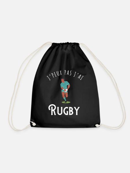 I can't I have rugby - Geschenkidee - Turnbeutel - Schwarz