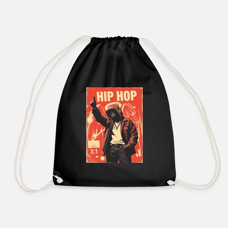 Urban hip hop design - Drawstring Bag - black