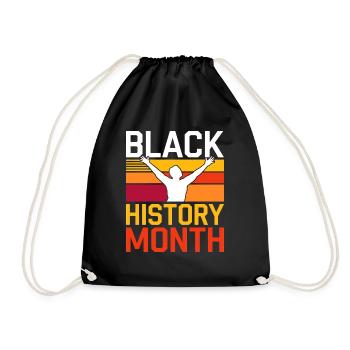 black history month 2025 - Drawstring Bag - black - Front