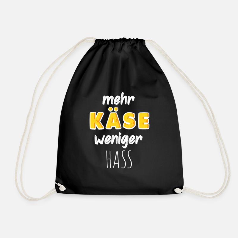 Plus de fromage, moins de haine - Sac de sport léger - noir