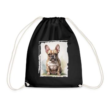 Portrait Bouledogue Français - Sac de sport léger - noir - Devant