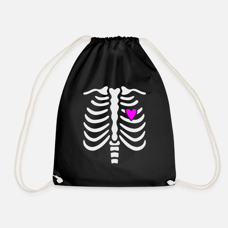 maternity_skeleton_top - Drawstring Bag - black