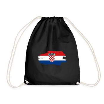Kroatien Flagge Adria Zagreb Kroatische Fahne - Turnbeutel - Schwarz - Vorne
