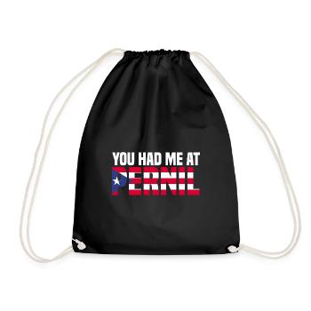 Puerto Rico | Puerto Ricaner Flagge Geschenkideen - Turnbeutel - Schwarz - Vorne