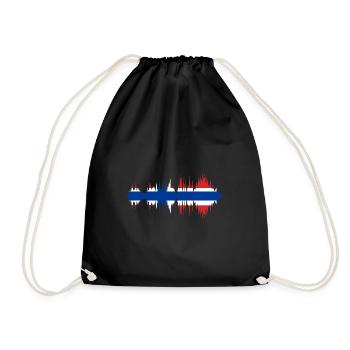 Drapeau de la Norvège Scandinavie Drapeau norvégien - Sac de sport léger - noir - Devant