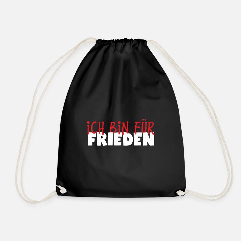 Ich bin für Frieden - Statement 2 - Turnbeutel - Schwarz