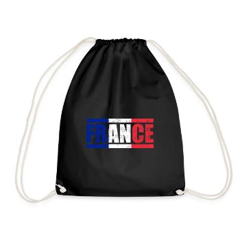 Frankreich - Turnbeutel - Schwarz - Vorne