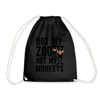 not my Zoo not my Monkeys 1 - Drawstring Bag - black - Front