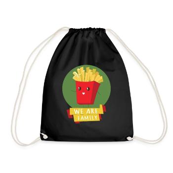 POMMES - WE ARE FAMILY - Drawstring Bag - black - Front
