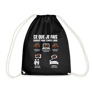 Tracteur Cadeau homme femme enfant Agriculteur - Sac de sport léger - noir - Devant