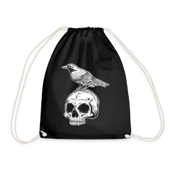 Skull Skull Horror Skeleton Halloween Metal - Drawstring Bag - black - Front