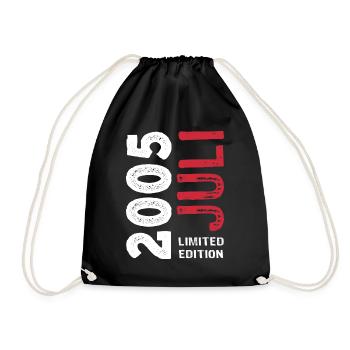 Limited Edition Juli 2005 - Geburtstag - Geschenk - Turnbeutel - Schwarz - Vorne