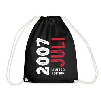 Limited Edition Juli 2007 - Geburtstag - Geschenk - Turnbeutel - Schwarz - Vorne